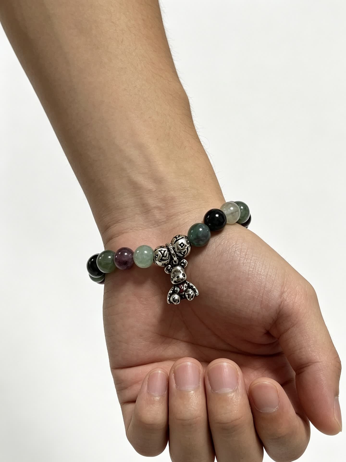 Louis Vuitton Multicolored Beaded Bracelet with Silver Charms